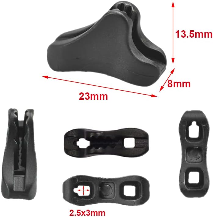 CooBigo 12Pack Ultralight Guyline Tensioners Tent Guyline Cord Rope Adjuster for Outdoor Camping Hiking Tent Tarp Canopy Shelter (Black), FLC554-B