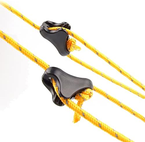 CooBigo 12Pack Ultralight Guyline Tensioners Tent Guyline Cord Rope Adjuster for Outdoor Camping Hiking Tent Tarp Canopy Shelter (Black), FLC554-B