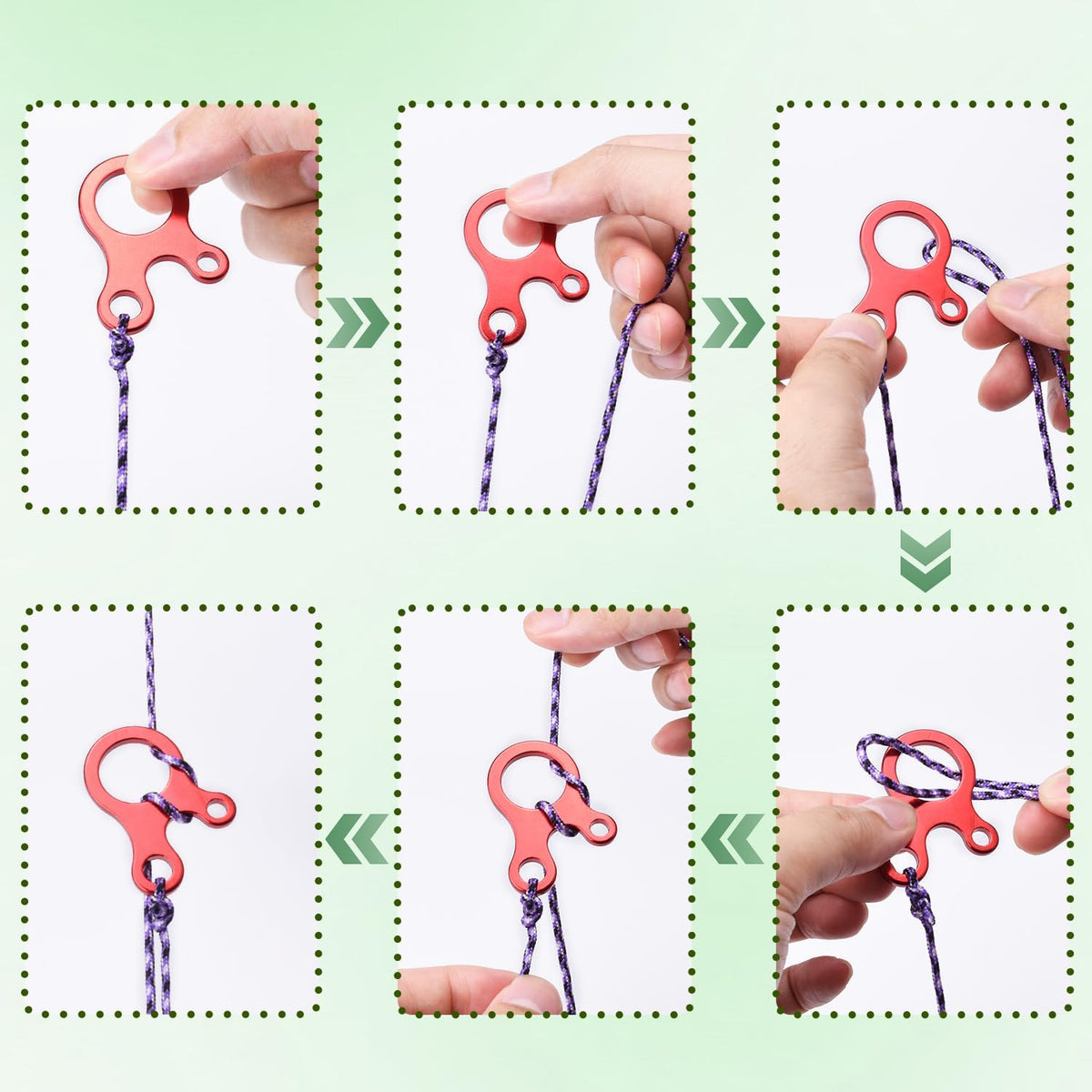 CooBigo Tent Rope Tensioner, 10pcs Aluminum Alloy Guyline Tensioner Guy Line Cord Adjuster Paracord Buckles for Outdoor Tent Camping Hiking Backpack Accessories (Black)