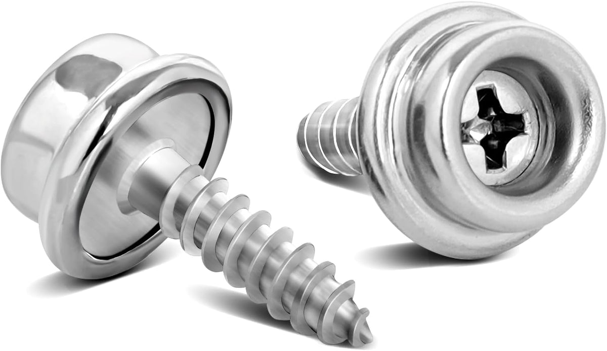 1" Boat Canvas Snaps, Marine Grade Boat Cover Snaps Stainless Steel Screws, 3/8" Socket Snap with Stainless Steel 1" Screw, 30 PCS