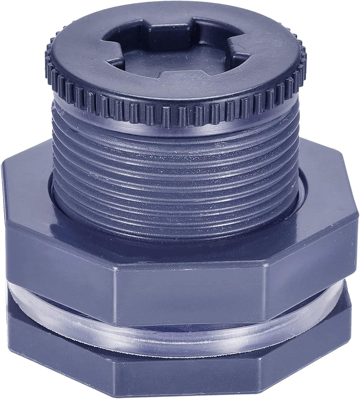 2” Female PVC Bulkhead Fitting with Plug Silicon Seal Gasket Water Tank Connector for 3 Inch Hole Saw Rain Barrels, Aquariums