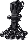 25Pack Length 8 Inch Bungee Cord Ties, Ball Bungee Strap Tarp Tie-Down, Elastic Cord Shock Rope for Outdoor Camping Tarp Clip Tent Canvas Tarpaulin Flag Pole Heavy-Duty Versatile Organize Accessory