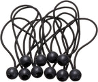 25Pack Length 8 Inch Bungee Cord Ties, Ball Bungee Strap Tarp Tie-Down, Elastic Cord Shock Rope for Outdoor Camping Tarp Clip Tent Canvas Tarpaulin Flag Pole Heavy-Duty Versatile Organize Accessory