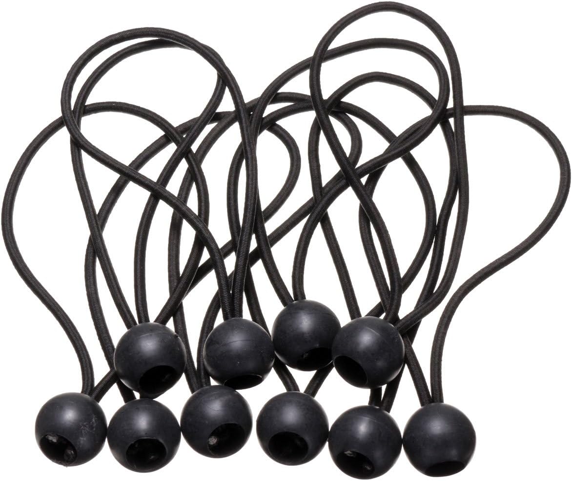 25Pack Length 8 Inch Bungee Cord Ties, Ball Bungee Strap Tarp Tie-Down, Elastic Cord Shock Rope for Outdoor Camping Tarp Clip Tent Canvas Tarpaulin Flag Pole Heavy-Duty Versatile Organize Accessory