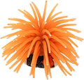 Artificial Aquarium Fish Tank Decoration Silicone Sea Anemone Artificial Fish Tank Ornament Decoration Small(Orange)