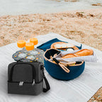 Lunch Bag for Women and Men - Reusable, Leakproof, and Insulated Double Deck Design for Picnic, Hiking, Beach, Work and Office Use