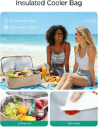 Beach Bag for Women, Mesh Tote Bags with Zipper, Sandproof Vacation Essentials with Cooler for Swim Cruise Pool