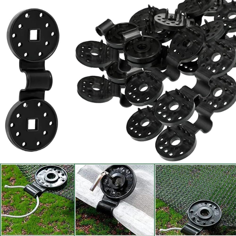 Shade Cloth Heavy Duty Lock Grip, 2023 New Shade Cloth Plastic Clips Windproof Awning Clamp Grip, Greenhouse Shade Cloth Fix Clamp Tent Clips Accessory for Garden Netting Sun Shade Net (Black-50 Pcs)