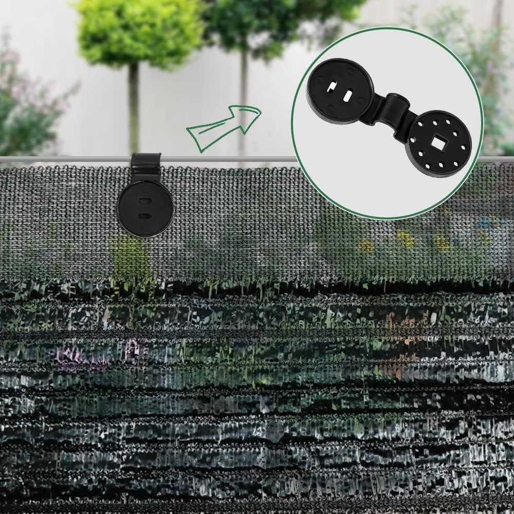 Shade Cloth Heavy Duty Lock Grip, 2023 New Shade Cloth Plastic Clips Windproof Awning Clamp Grip, Greenhouse Shade Cloth Fix Clamp Tent Clips Accessory for Garden Netting Sun Shade Net (Black-50 Pcs)