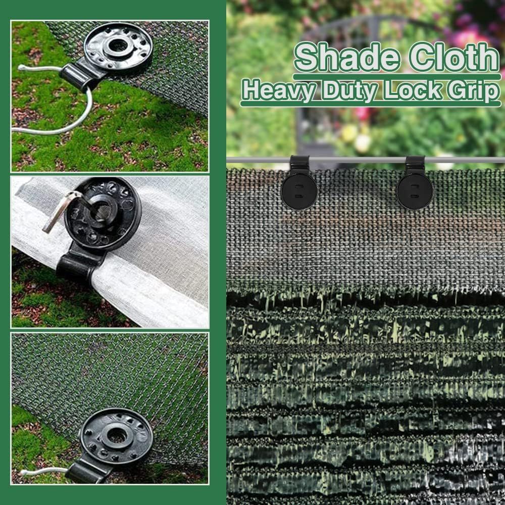 Shade Cloth Heavy Duty Lock Grip, 2023 New Shade Cloth Plastic Clips Windproof Awning Clamp Grip, Greenhouse Shade Cloth Fix Clamp Tent Clips Accessory for Garden Netting Sun Shade Net (Black-50 Pcs)