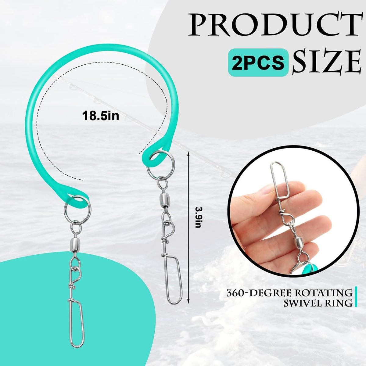 2 Pcs Blue Fishing downrigger Weight Snubber Trolling Snubber with downrigger Release Clips for Inshore Fishing, Deflector Weights, and Kite Trolling