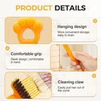 2-in-1 Hair Brush Cleaner Tool, Effortlessly Removes Hair & Dust from Combs, Mini Cleaning Rake with Pick & Bristles for Home and Salon Use (Green)