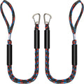 Boat Bungee Dock Lines with 316 Stainless Clips - Shock-Absorbing Jet Ski Dock Line, PWC Accessories, Boat Mooring Line/Tie Downs for Bass Boat, Fishing Pontoon, Dinghy - 4Feet