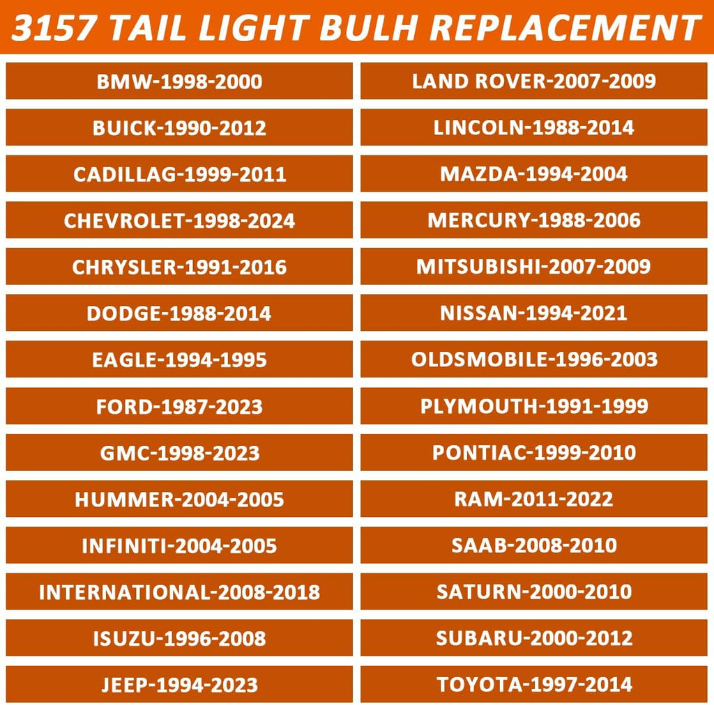 3157 tail/brake light bulb/Turn Signal Bulbs, 12V P27-7W 3000K White, Long Life Miniature Bulb Automotive Brake Lamp Turn signal Lamp, Replacement for Cars,Trucks,SUVs