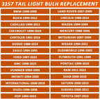 3157 tail/brake light bulb/Turn Signal Bulbs, 12V P27-7W 3000K White, Long Life Miniature Bulb Automotive Brake Lamp Turn signal Lamp, Replacement for Cars,Trucks,SUVs