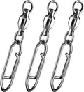 30-Pack Fishing Speed Clips Quick Change Snap Swivels - High Strength Stainless Steel Ball Bearing Swivel for Freshwater Saltwater - #4 Size 110lb Strength 1.96in Length