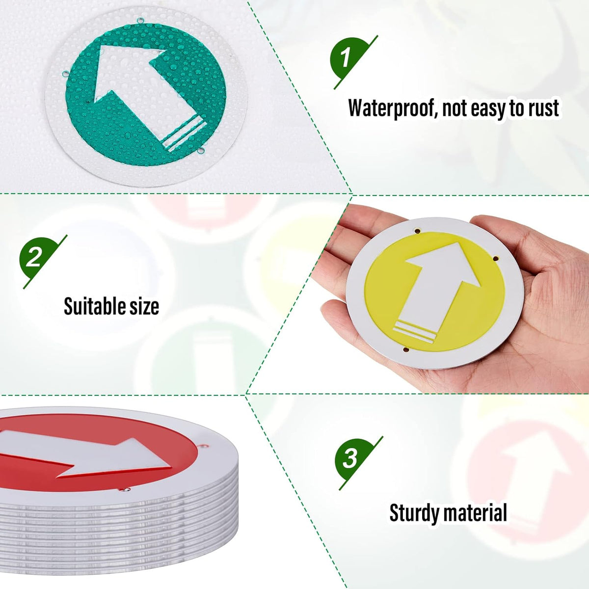 Trail Markers Reflective Marker Pack Bright Marking Reflectors for Hunting Hiking Driveway Camping Walking Backpacking Outdoors, Blue Green Red and Yellow