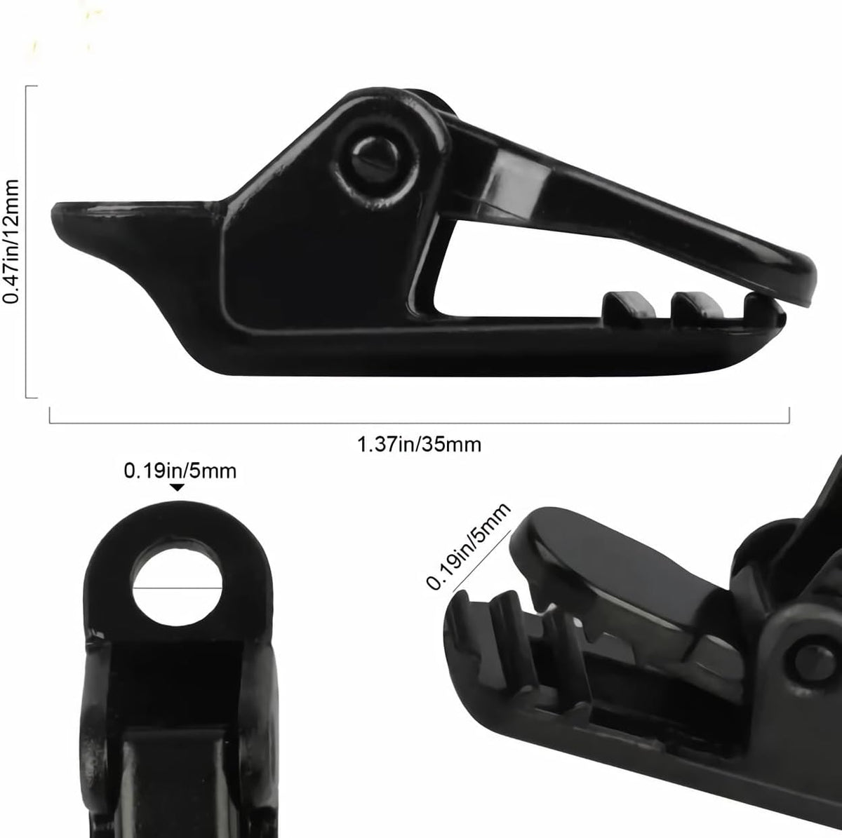 25Pcs Mini Small Camping Tent Tarp Clips, Plastic Crocodile Clip, Windproof Snaps, Awning Clamp for Tarp, Harks - Black