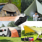 25Pcs Mini Small Camping Tent Tarp Clips, Plastic Crocodile Clip, Windproof Snaps, Awning Clamp for Tarp, Harks - Black