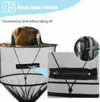 1Pack Anti-Mosquito Mesh Fishing Cap, Mosquito Head Net Hat with Removable Hidden Netting，for Outdoor Hiking Gardening Beekeeping
