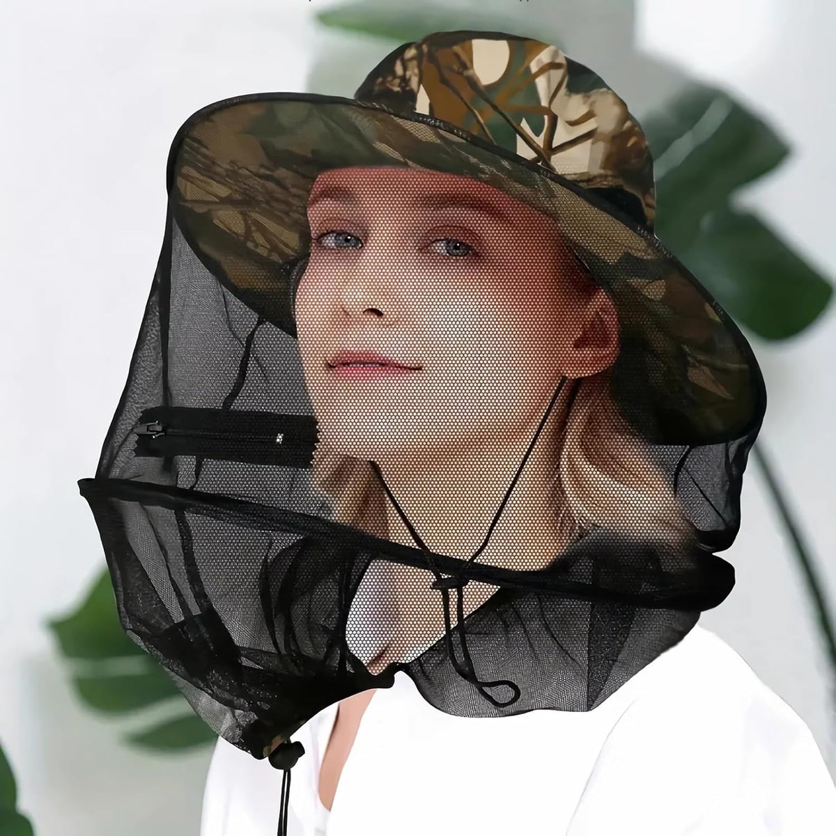 1Pack Anti-Mosquito Mesh Fishing Cap, Mosquito Head Net Hat with Removable Hidden Netting，for Outdoor Hiking Gardening Beekeeping