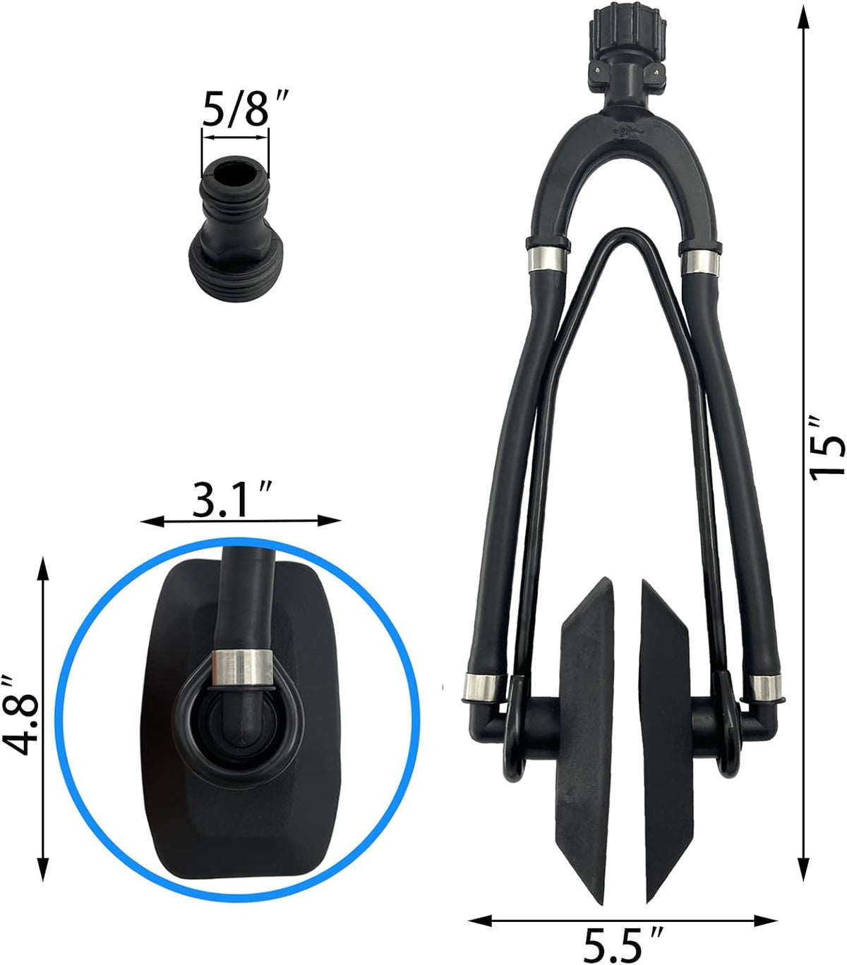 Universal Rectangular Dual Water Feed Outboard Motor Flusher Boat Ear Muff Engine for Marine