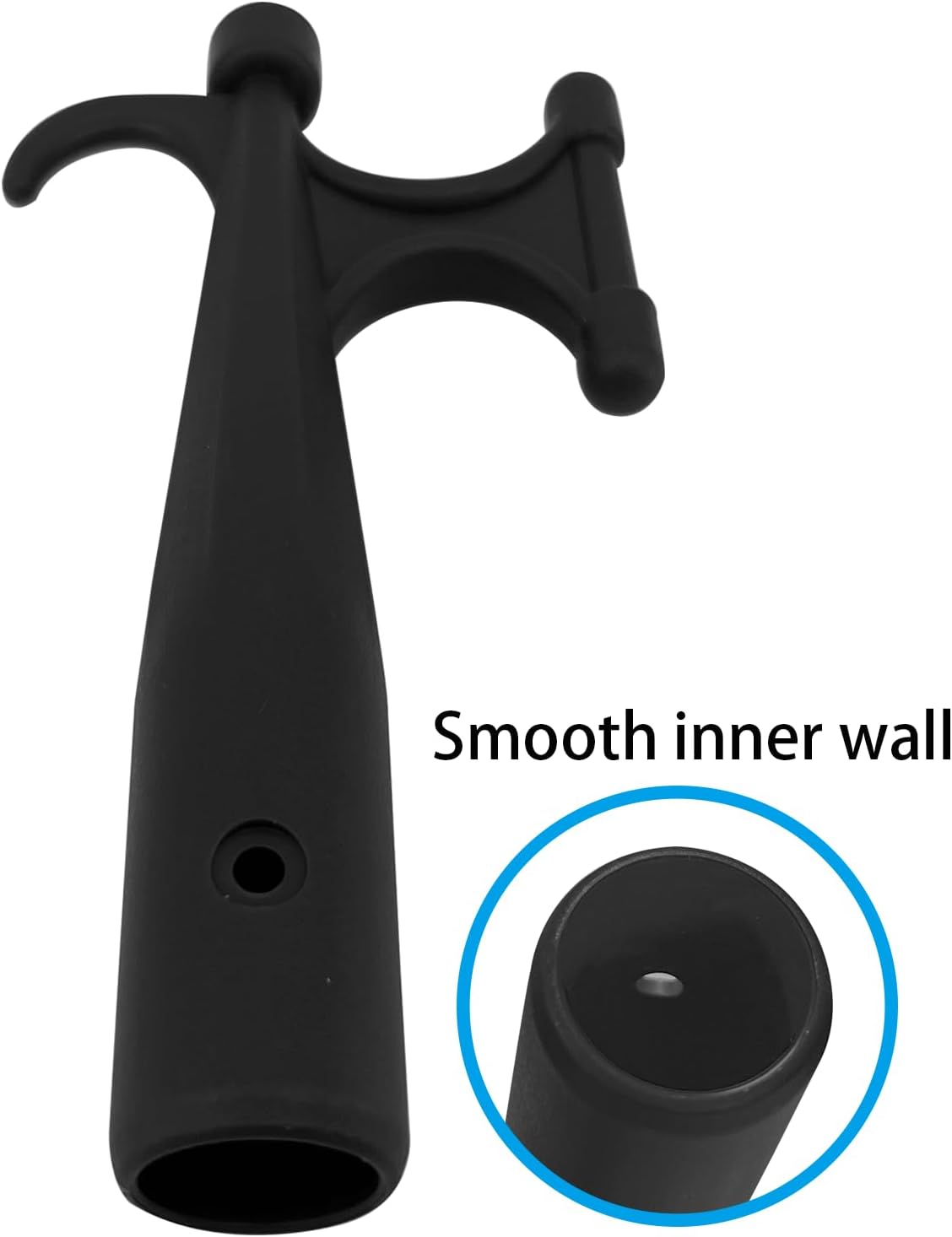 2Pcs Nylon Boat Hook Floating,Hook for Extension Pole,Unbreakable,Durable,Rust-Resistant Replacement Attachment End Mooring Yacht Kayak,Black
