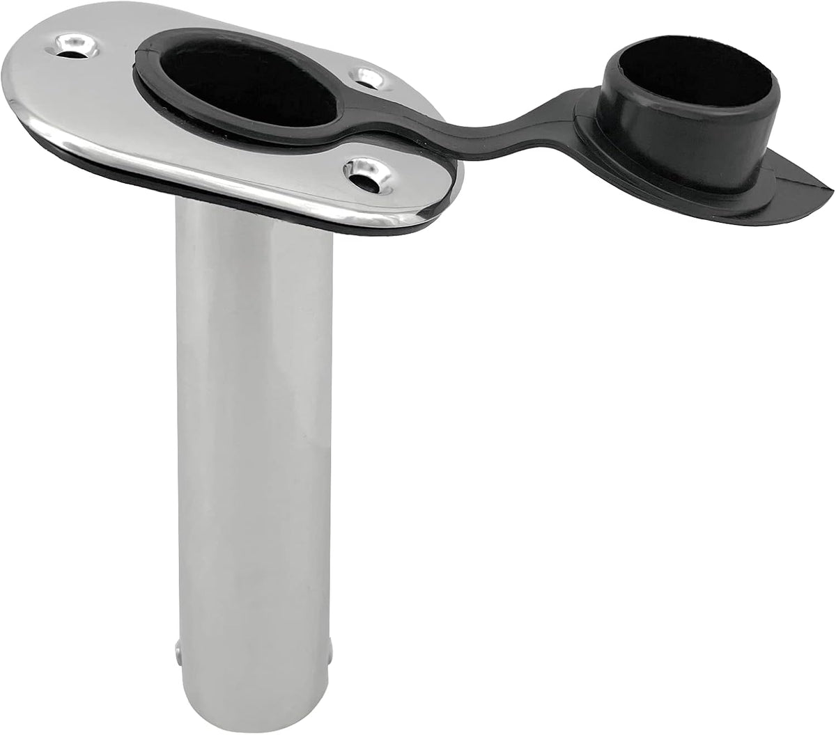 2PCS Boat Stainless Steel Polished Fishing Rod Holder Flush Mount 15/30/90 Degree Casting Flange with Rubber Cap, Liner, Gasket PVC Cap and Inner Tube for Marine Yacht Kayak 2pcs 15�