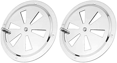 2 Pack of 4 inch Cabin Ventilation Plate Vent Round Butterfly Air Gill with Side Knob 304 Stainless Steel for Marine Boats Accessories