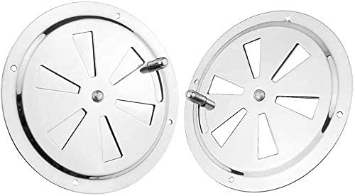 2 Pack of 4 inch Cabin Ventilation Plate Vent Round Butterfly Air Gill with Side Knob 304 Stainless Steel for Marine Boats Accessories