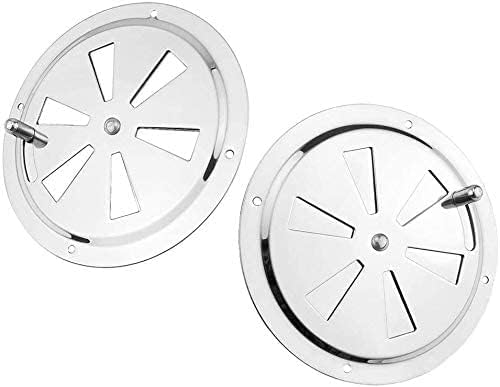 2 Pack of 4 inch Cabin Ventilation Plate Vent Round Butterfly Air Gill with Side Knob 304 Stainless Steel for Marine Boats Accessories
