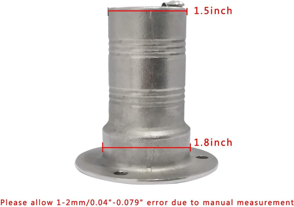 1-1/2"(38mm) Boat Gas/Fuel/Diesel/Water/Waste Deck Fill/Filler with Keyless Cap 1-1/2" Marine Mirror- Polished 316 Stainless Steel Hardware for Yacht Caravan WATER