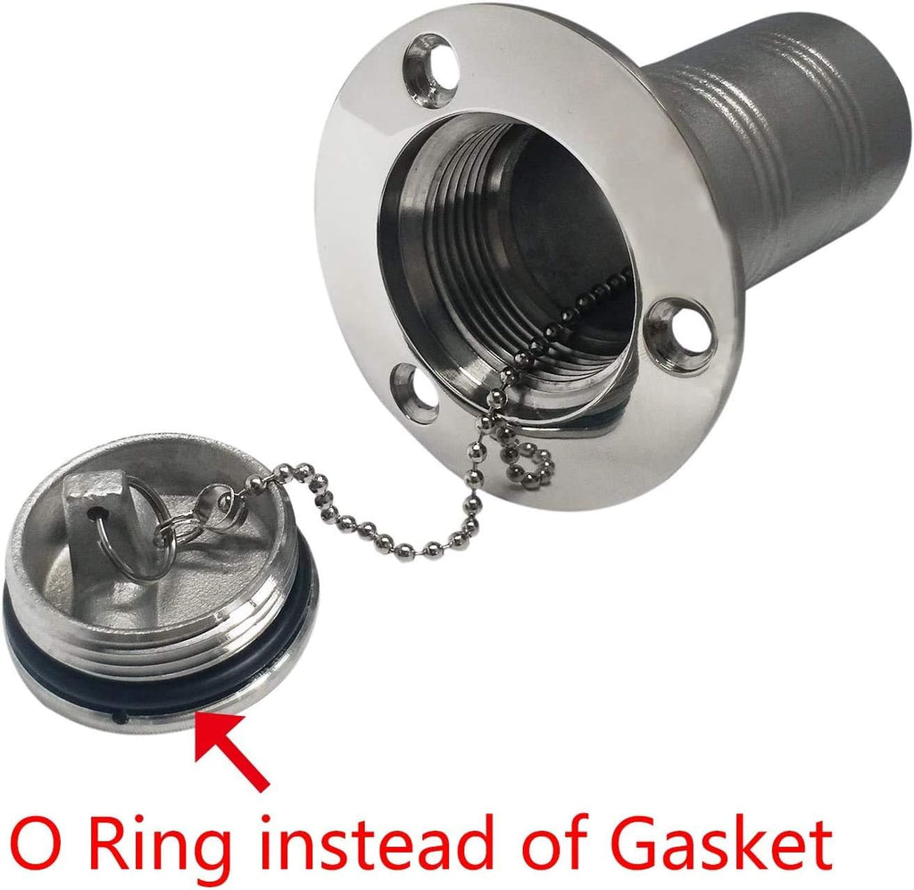 1-1/2"(38mm) Boat Gas/Fuel/Diesel/Water/Waste Deck Fill/Filler with Keyless Cap 1-1/2" Marine Mirror- Polished 316 Stainless Steel Hardware for Yacht Caravan WATER