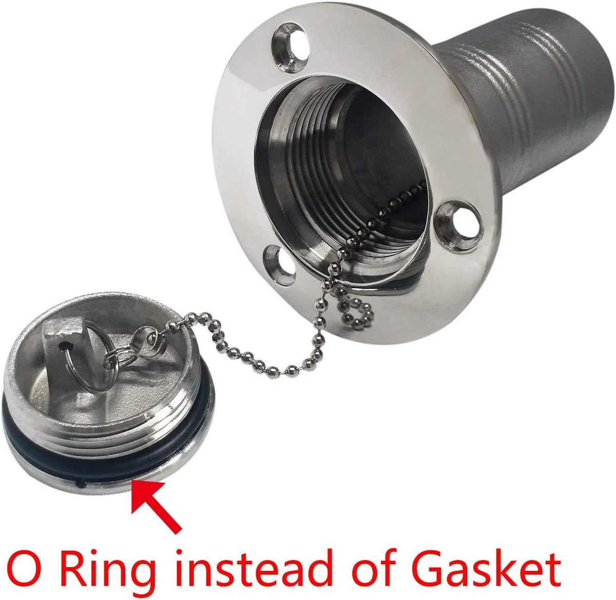 1-1/2"(38mm) Boat Gas/Fuel/Diesel/Water/Waste Deck Fill/Filler with Keyless Cap 1-1/2" Marine Mirror- Polished 316 Stainless Steel Hardware for Yacht Caravan WATER
