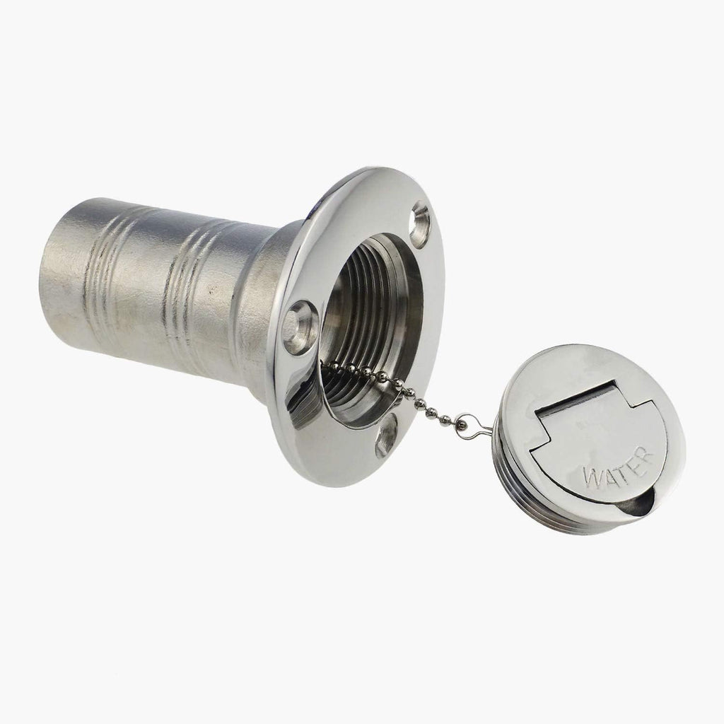 1-1/2"(38mm) Boat Gas/Fuel/Diesel/Water/Waste Deck Fill/Filler with Keyless Cap 1-1/2" Marine Mirror- Polished 316 Stainless Steel Hardware for Yacht Caravan WATER