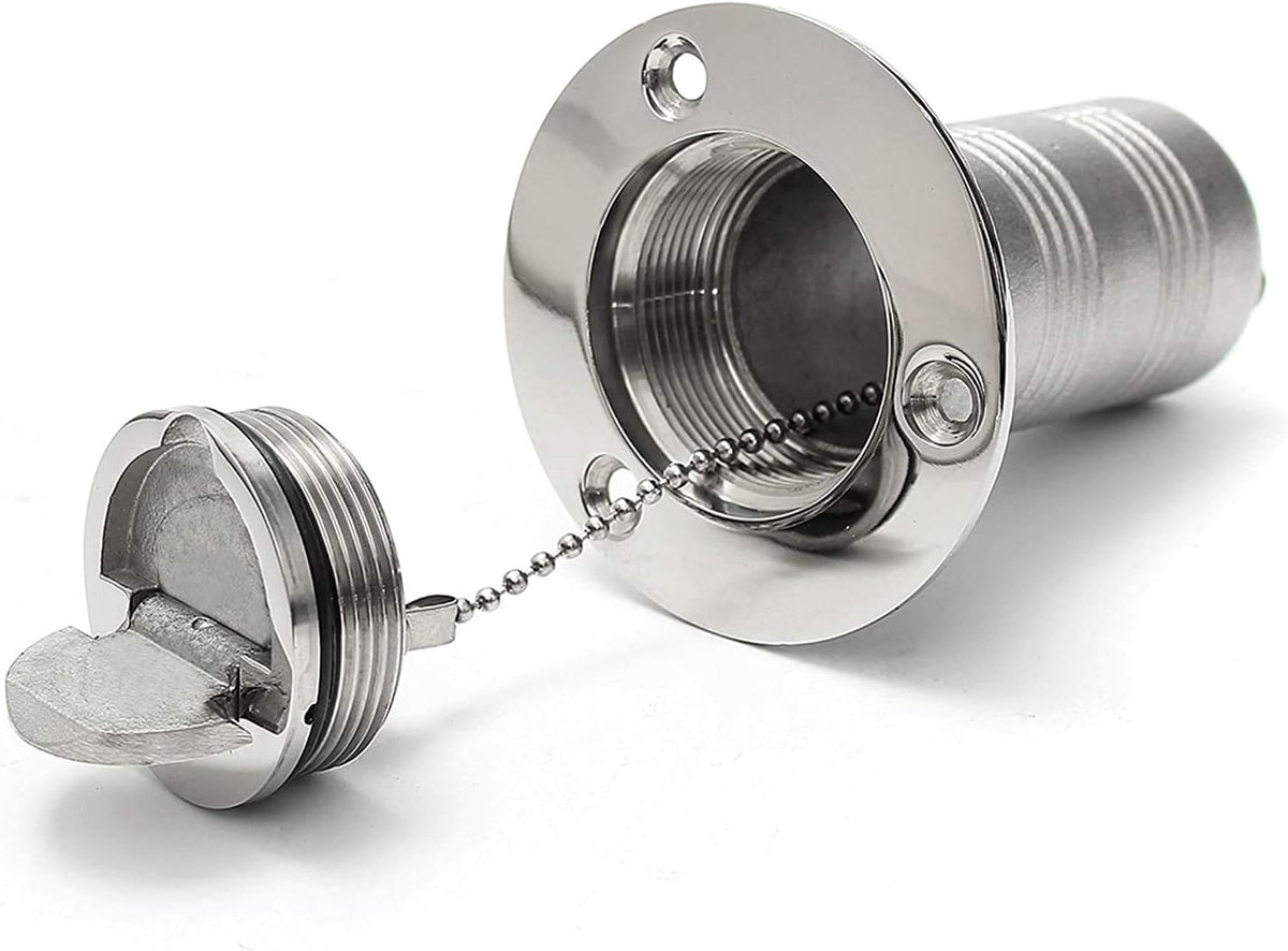 1-1/2"(38mm) Boat Gas/Fuel/Diesel/Water/Waste Deck Fill/Filler with Keyless Cap 1-1/2" Marine Mirror- Polished 316 Stainless Steel Hardware for Yacht Caravan WATER