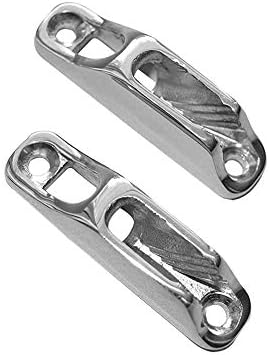 2pcs Boat Rope Clam Cleat 18 x 82mm Stainless Steel for 3 to 5mm Line fit Kayak
