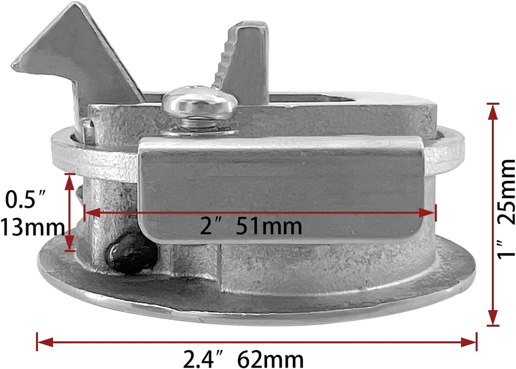Boat Latches Stainless Steel 2", Latch Hatch Round Pull Marine Flush Locking Lift Handle Deck -