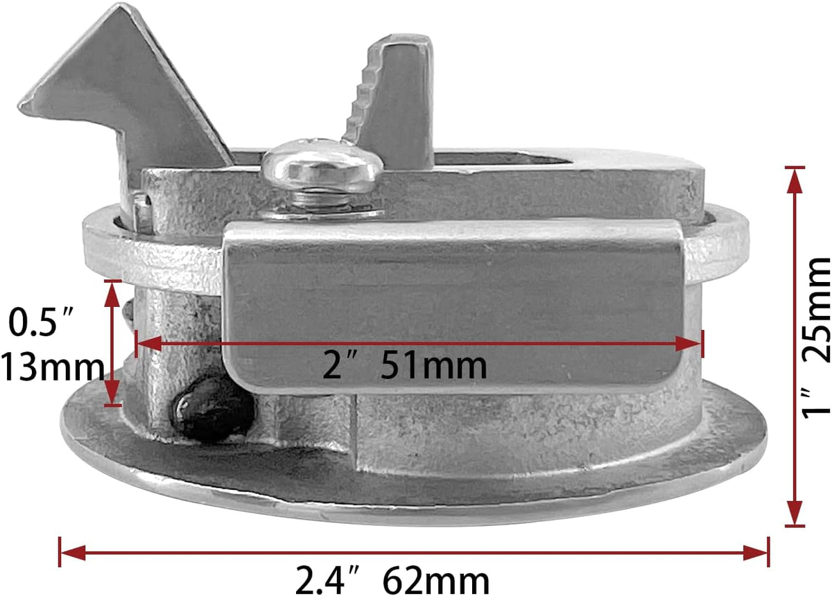 Boat Latches Stainless Steel 2", Latch Hatch Round Pull Marine Flush Locking Lift Handle Deck -