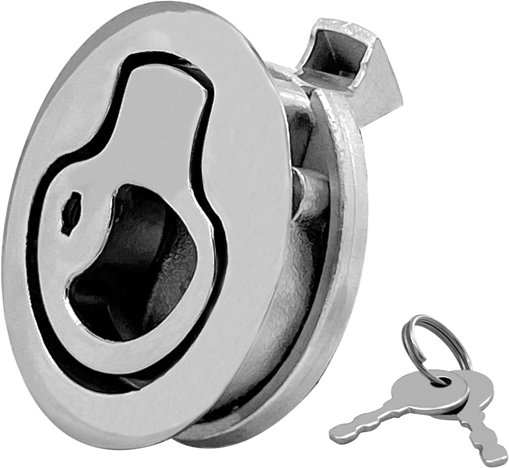 Boat Latches Stainless Steel 2", Latch Hatch Round Pull Marine Flush Locking Lift Handle Deck -