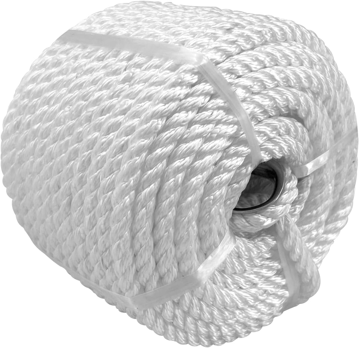 Solid Braid Nylon Anchor Rope (3/8" x 100') Line Boat with Stainless Steel Thimble & Shackle