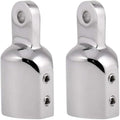 316 Stainless Steel Heavy Duty Fitting Bimini Top Cap Fits 1" (25.4mm) OD Round Tube External Eye End with Two Screws for Boat Covers Marine Hardware(2pcs)