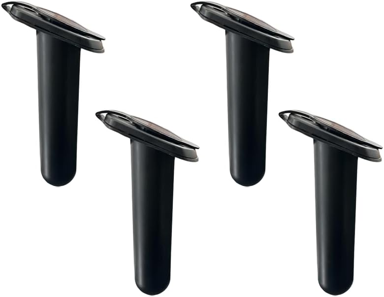 4pc Kayak Fishing Rod Holder - Plastic Flush Mount Boat Holders with Cap Cover for Canoe and Tackle Accessory