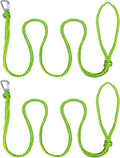 Kayak Tow Rope with Clip Dock Lines Heavy Duty Braided Line Ideal for Jet ski,watercraft Boat, Kayaking, Marine Sets of Two Ropes 1/2 Inch Diameter x 7ft Lengths Green