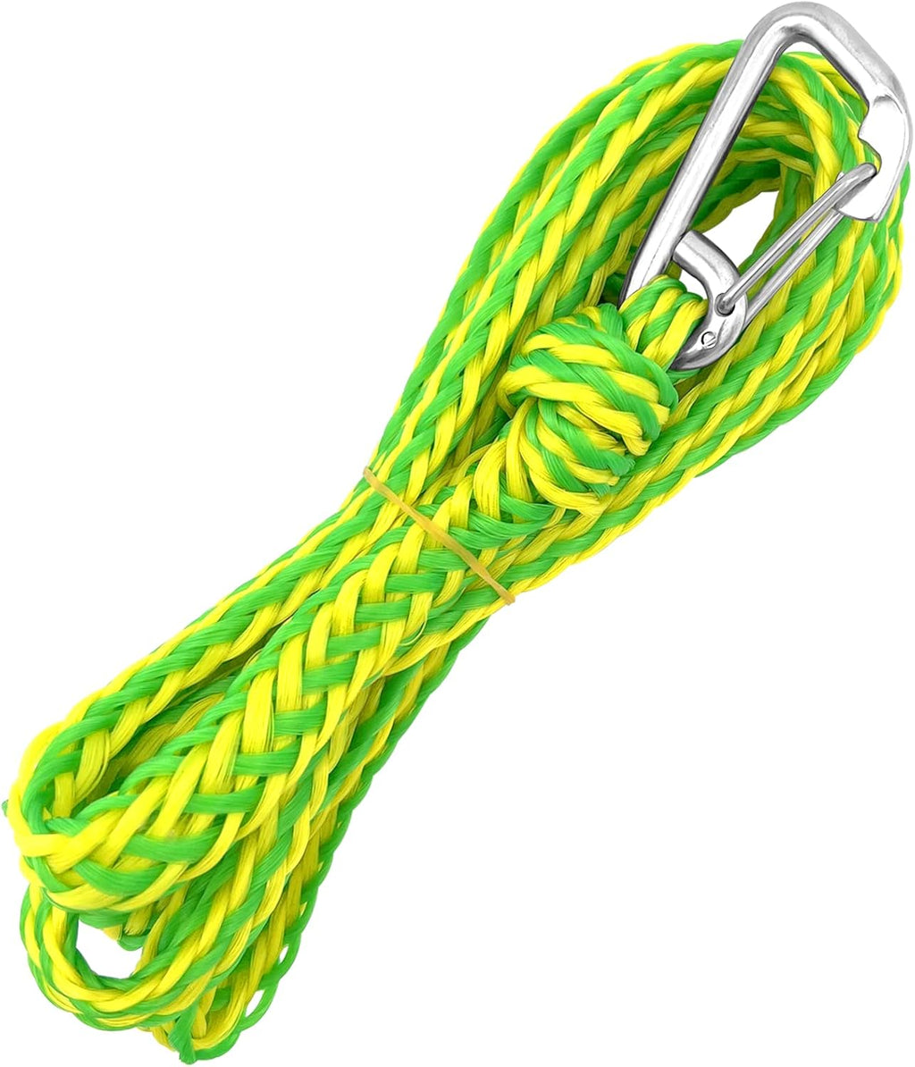 Kayak Tow Rope with Clip Dock Lines Heavy Duty Braided Line Ideal for Jet ski,watercraft Boat, Kayaking, Marine Sets of Two Ropes 1/2 Inch Diameter x 7ft Lengths Green