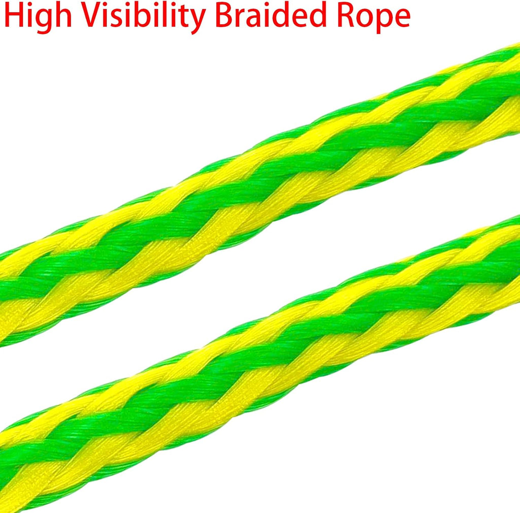 Kayak Tow Rope with Clip Dock Lines Heavy Duty Braided Line Ideal for Jet ski,watercraft Boat, Kayaking, Marine Sets of Two Ropes 1/2 Inch Diameter x 7ft Lengths Green
