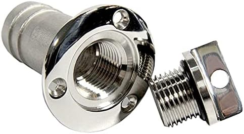 1" Boat Garboard Drain Plug Gas Fuel Deck Fill/Filler with Keyless Cap Marine Mirror- Polished 316 Stainless Steel Hardware for Yacht Caravan