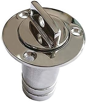 1" Boat Garboard Drain Plug Gas Fuel Deck Fill/Filler with Keyless Cap Marine Mirror- Polished 316 Stainless Steel Hardware for Yacht Caravan