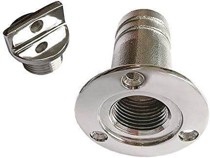 1" Boat Garboard Drain Plug Gas Fuel Deck Fill/Filler with Keyless Cap Marine Mirror- Polished 316 Stainless Steel Hardware for Yacht Caravan