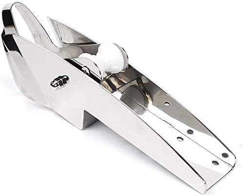 AISI 316 Stainless Steel Hinged Self-Launching Bow Anchor Roller with pivoting Dual-Roller 16.5'' for Marine Yacht Docking Accessories